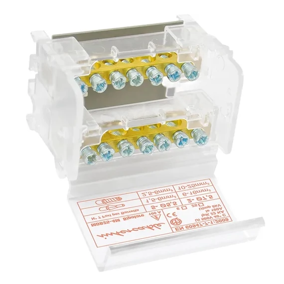 INTERCABLE Sorkapocs, 4 pólusos elosztó, 6 modul, 125A (MDQ35-6M)