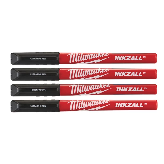 Milwaukee INKZALL™ Filctoll 0,6 mm hegyű Fekete (4 darabos kiszerelés) (48223164)