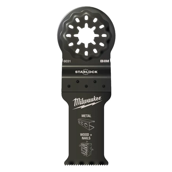 Milwaukee Multitool Starlock Merülő fűrészlap Bimetál (Fém, Fa + Szeg) 28x47 mm (48906031)