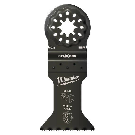 Milwaukee Multitool Starlock Merülő fűrészlap Bimetál (Fém, Fa + Szeg) 43x47 mm (48906035)