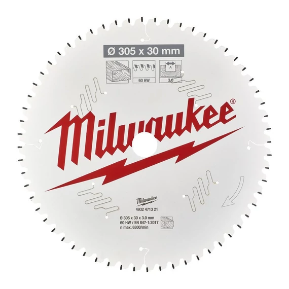 Milwaukee Körfűrészlap gérvágókhoz (Fához) 305x30x3.0x60 ATB NEG. (4932471321)