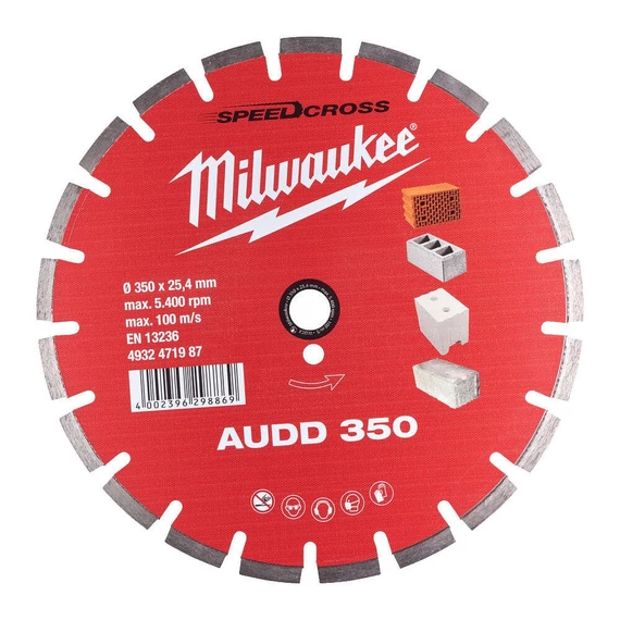 Milwaukee Gyémánt vágótárcsa AUDD 350 mm (4932471987)