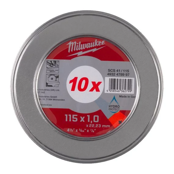 Milwaukee Vágókorong fémhez 115X1 PRO+ /Fém dobozban 10 db (4932478997)