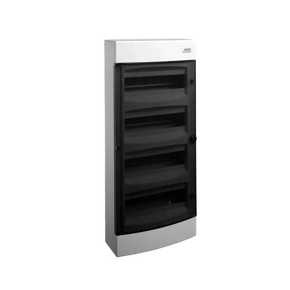 NOARK PNS 48T Lakáselosztó falon kívüli, 48modul, 4x12modul, füstszínű ajtóval, IP40, 653x287x112mm (101503)