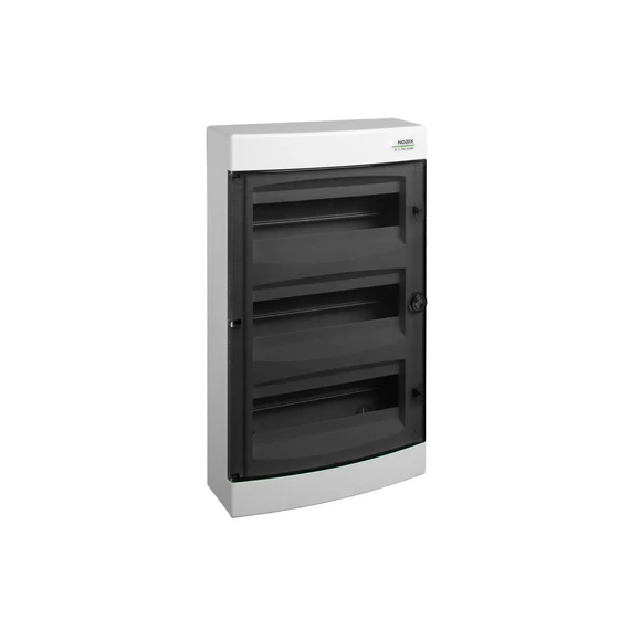 NOARK PNS 3x18T Lakáselosztó falon kívüli, 54modul, 3x18modul, füstszínű ajtóval, IP40, 526x396x112mm (106196)