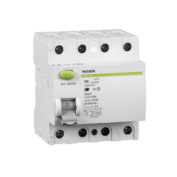 NOARK Ex9L-H 4P 25A 300mA Fi-relé 4pol 25A 300mA 10kA AC (108183)
