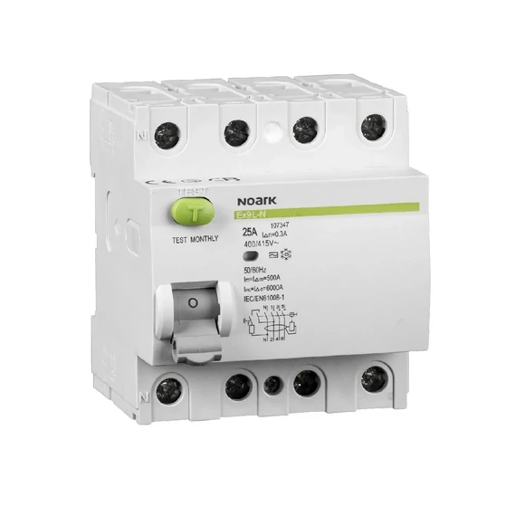 NOARK Ex9L-N 4P 63A 30mA Fi-relé 4pol 63A 30mA 6kA AC (108333)