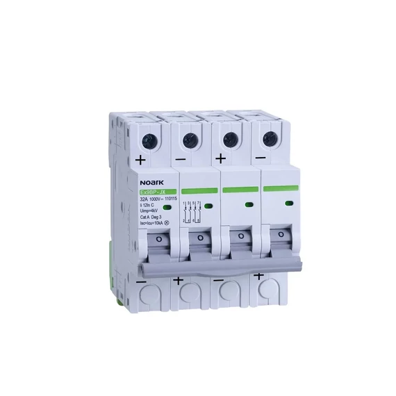 NOARK Ex9BP-JX(+) 4P C16 Kismegszakító DC 10 kA C karakt 16 A 1000 V DC 4pol (110112)