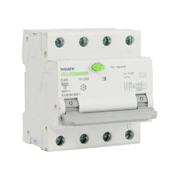 NOARK Ex9NL-N 3P+N C10 A 30mA EU Fi-relé kismegszakítóval 6kA 3+N C 10A 30mA A (111544)