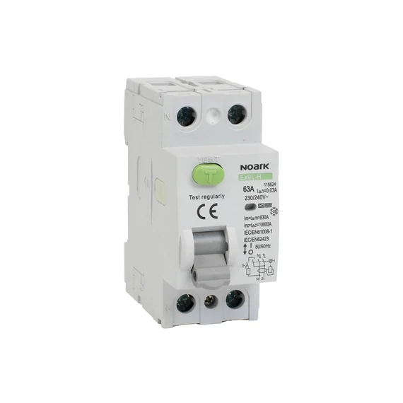 NOARK Ex9L-H 2P 25A F 30mA Fi-relé 2pol 25A 30mA 10kA F (115622)