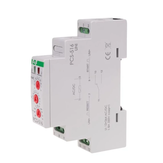 FF FILIPOWSKI PCS-516 UNI Időrelé multifunkciós, 10 funkció, DIN sínre, 230VAC/24V AC/DC 8A (PCS-516UNI)