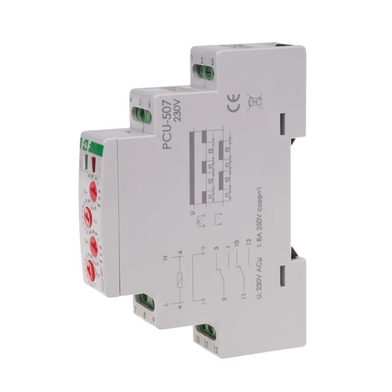 FF FILIPOWSKI PCU-507 230V Időrelé, aszimetrikus ütemadó, Két független t1 és t2 időérték beállítása (PCU-507)