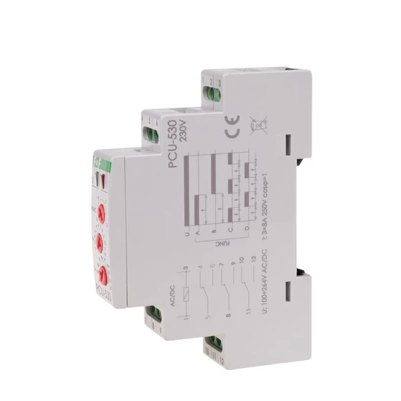 FF FILIPOWSKI PCU-530 Időrelé, multifunkciós, 100-265VAC/DC, 3x8A C/O (PCU-530)