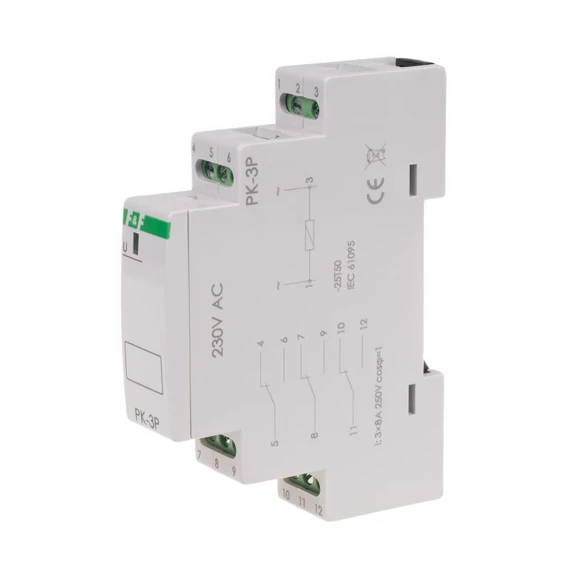 FF FILIPOWSKI PK-3P/230 Moduláris relé, 8A, 230VAC, 3C/O (PK-3P-230V)