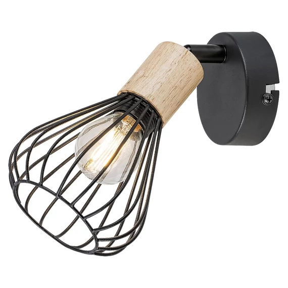 RÁBALUX Farfalle, beltéri fali lámpa, E14, 1xMAX25W, D10cm, bükk/fekete (3147)