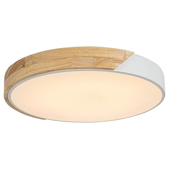 RÁBALUX Maple Beltéri mennyezeti lámpa LED 24W, fa/matt fehér, D42cm (3527)