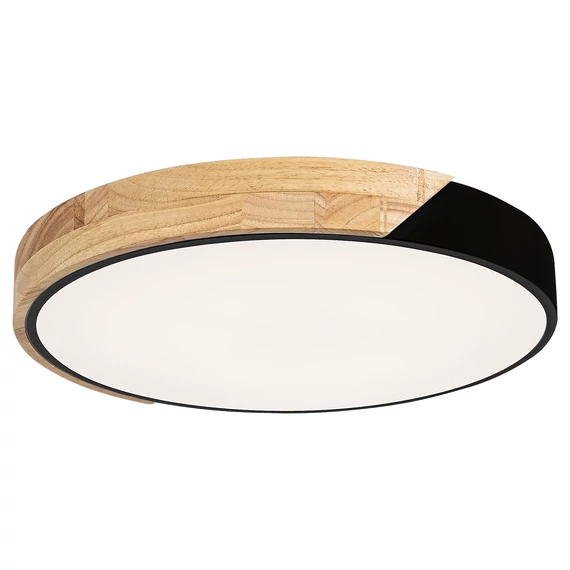 RÁBALUX Maple Beltéri mennyezeti lámpa LED 24W, fa/fekete, D42cm (3528)