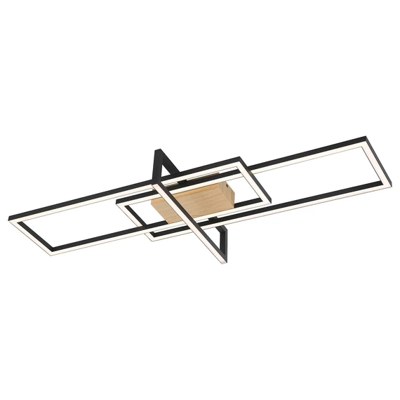 RÁBALUX Ashton beltéri mennyezeti lámpa, LED 35W, bükk/fekete, L100cm (6814)