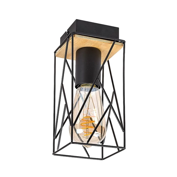 RÁBALUX Boire beltéri mennyezeti lámpa E27 1xMAX40W, fekete, H22cm (71021)