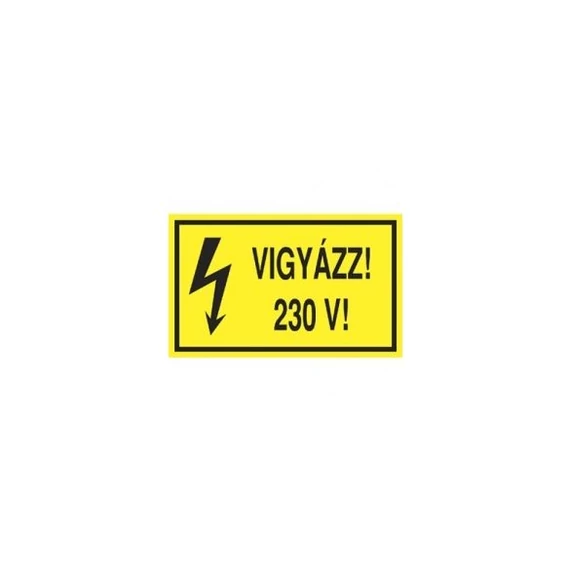 Matrica "Vigyázz! 230V", öntapadós - 100x60mm (D51)