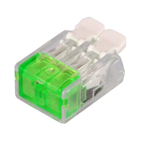 TRACON Csavar nélküli vezetékösszekötő, nyitható átlátszó, 0,2-4(2,5)mm2, 32A, 450VAC 2P (RVOG2)