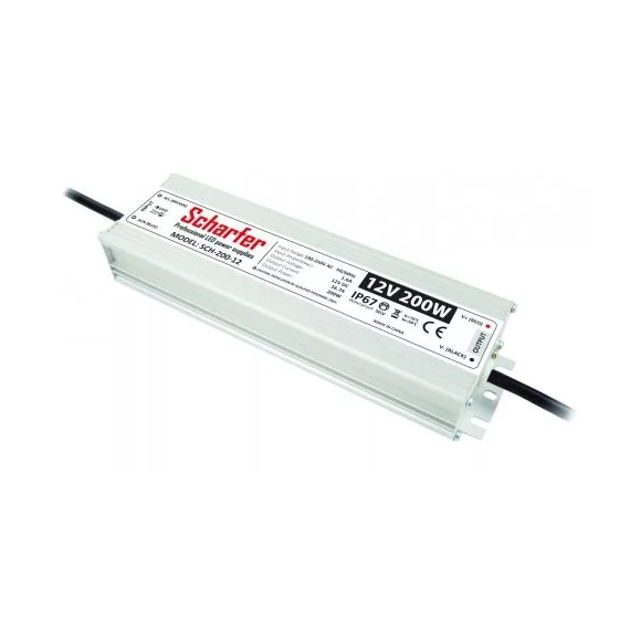 SCHARFER LED tápegység SCHARFER, 200W, 12V DC, 170-250V/AC, IP67 (SCHA-200-12)