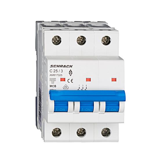 SCHRACK Kismegszakító AMPARO 6kA, C 25A, 3 pólusú (AM617325--)