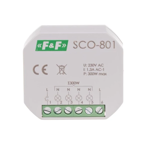 FF FILIPOWSKI SCO-801 Fényerőszabályozó, 300 W 230V szerelődobozba (SCO-801)