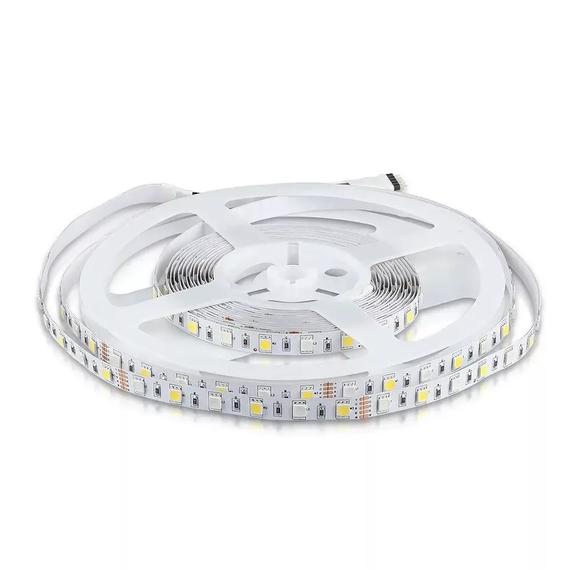 V-TAC LED Szalag 5050 60 LED 12V IP20 RGB + meleg fehér A ++ (SKU-2552)
