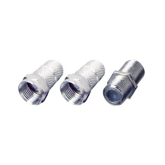 Somogyi Elektronic 2 db F- dugó + 1 db F- toldó, fém (FF 113X)