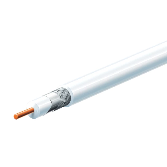 USE Koax kábel, fehér, 75 ohm, Ø6,9 mm, 500 m/tekercs (RG 6U-500/WH)