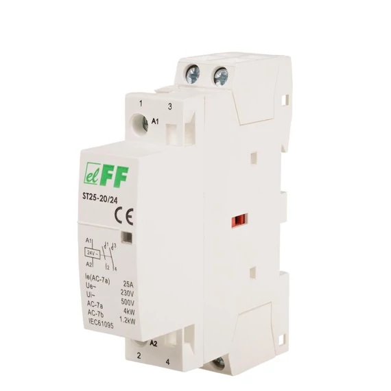 FF FILIPOWSKI ST25-20/24 Moduláris kontaktor, 25A, 24 VAC, 2 NO, 1 modul (ST25-20-24V)