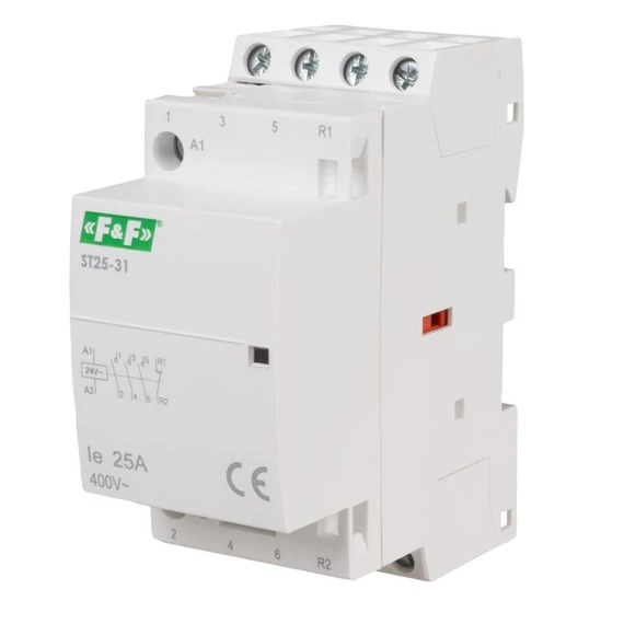 FF FILIPOWSKI ST25-31/24 Moduláris kontaktor, 25A, 24VAC, 3NO+1NC, 2 modul (ST25-31/24) (ST25-31-24)