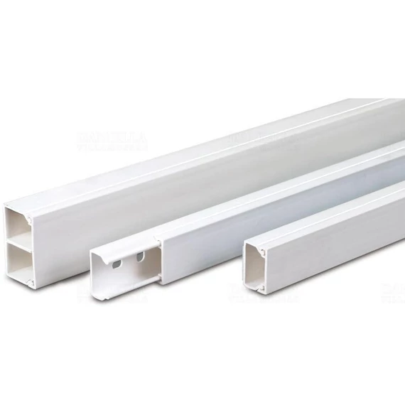 DIETZEL UNIVOLT MIK 16/40 fehér 2m/szál, 30m/köteg müanyag kábelcsatorna,fedéllel,furattal,fehér,UV-álló, >1250N,-5°C/+60°C (035587)