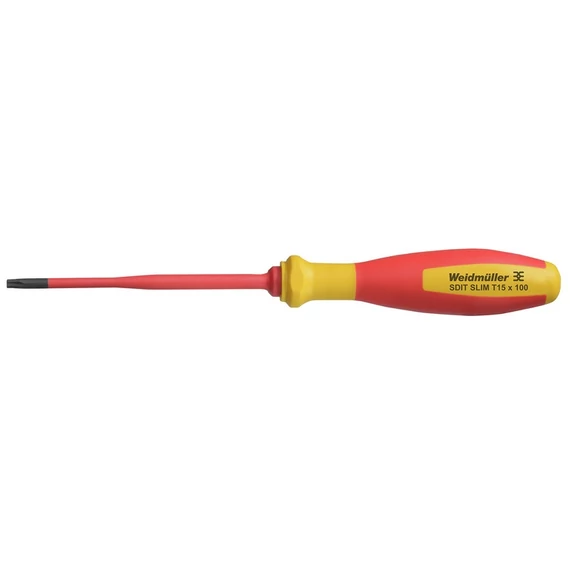 WEIDMÜLLER SDIT SLIM T15 X 100 VDE szerint szigetelt csavarhúzó, Torx, T15, 100 mm (2749710000)
