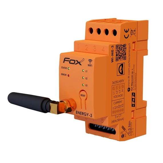FF FILIPOWSKI Wi-MEF-3-40 Fox WiFi energia fogyasztást figyelő modul, 3f (WI-MEF-3-40)