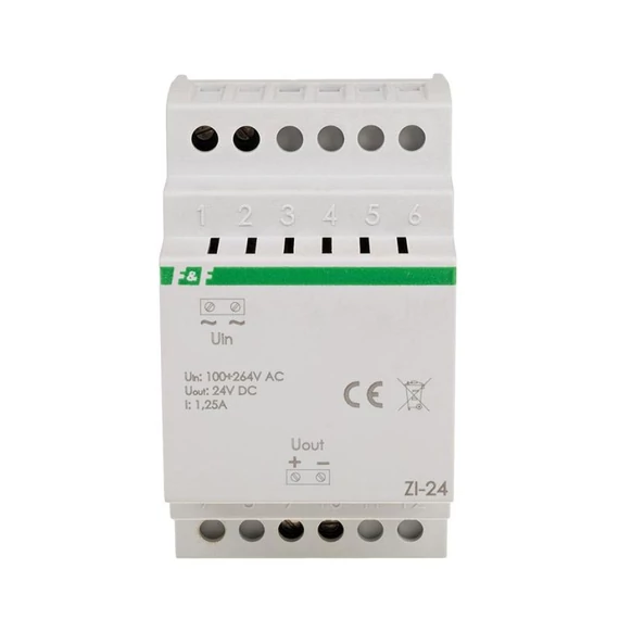 FF FILIPOWSKI ZI-24 Tápegység, 1,5A 24V DC 30W 3 modul (ZI-24)