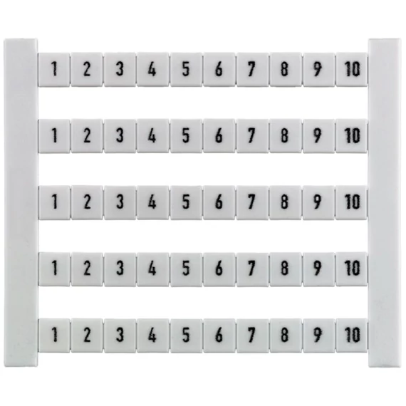 WEIDMÜLLER DEK 5 FWZ 1-10 Dekafix, Sorkapocs jelölő, 5 x 5 mm, fehér (0523060001)