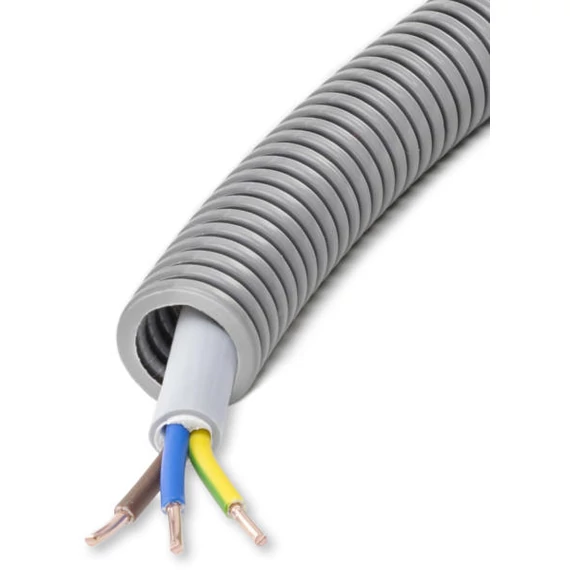 DIETZEL UNIVOLT FXP Ready 20 SZÜ + MBCU 3x2,5 50M lépésálló gégecső, PVC, >750N, MBCu kábellel, szürke (065040)