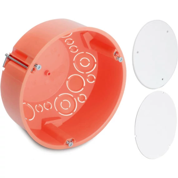 DIETZEL UNIVOLT HWAD 120 gipszkarton doboz, kerek, átm.120mm, fedél nélkül, narancs,-25°C/+75°C (105239)