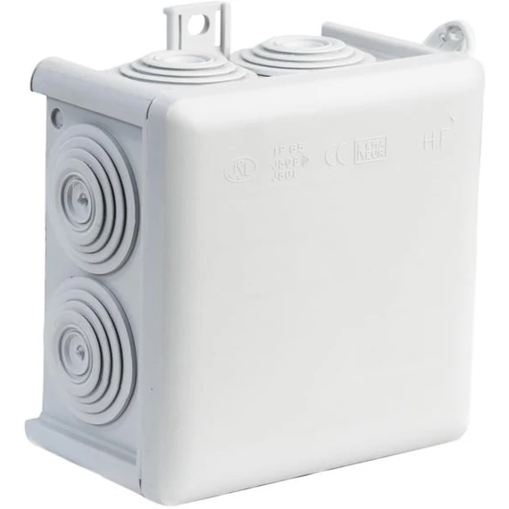 DIETZEL UNIVOLT J200B VSZ falon kívüli kötődoboz, 200x155x85mm, 10 kábelbevez., halogénmen., IP66 (105852)