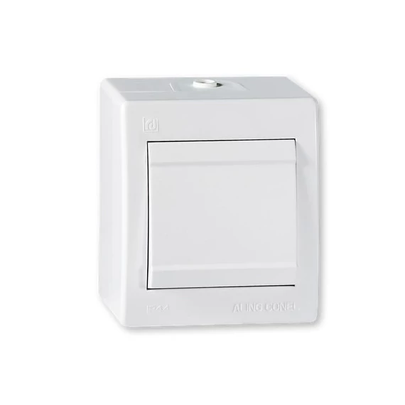Aling-Conel POWER - 101 egypólusú kapcsoló, 10A 250V, IP44, fehér (251.00)