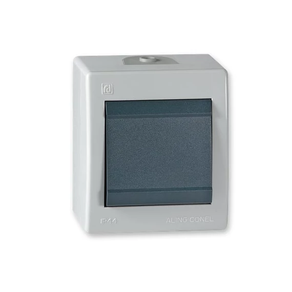 Aling-Conel POWER - 106 alternatív (váltó) kapcsoló, 10A 250V, IP44, szürke/antracit (253.1A)