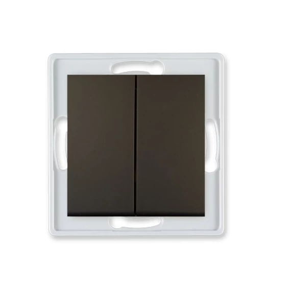 Aling-Conel PRESTIGE - 105 kétáramkörös kapcsoló, 10A 250V, keret nélkül, soft fekete (6006.E1)