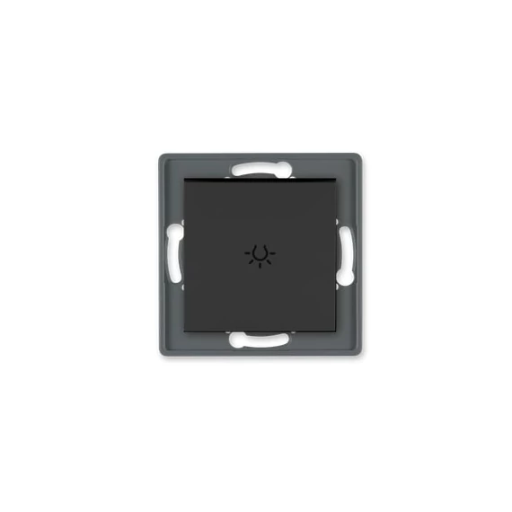 Aling-Conel PRESTIGE - 101N nyomógomb lámpajellel, 10A 250V, keret nélkül, soft fekete (6009.E1)