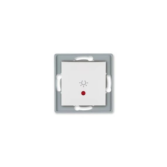 Aling-Conel PRESTIGE - 101N nyomógomb lámpajellel, jelzőfényes, keret nélkül, fehér (6009I.0)