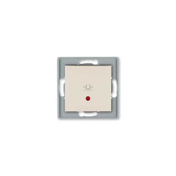 Aling-Conel PRESTIGE - 101N nyomógomb lámpajellel, jelzőfényes, keret nélkül, krém (6009I.9)