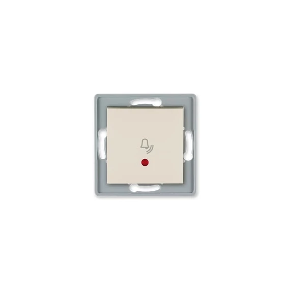 Aling-Conel PRESTIGE - 101N nyomógomb csengőjellel, jelzőfényes, 10A 250V, keret nélkül, krém (6010I.9)