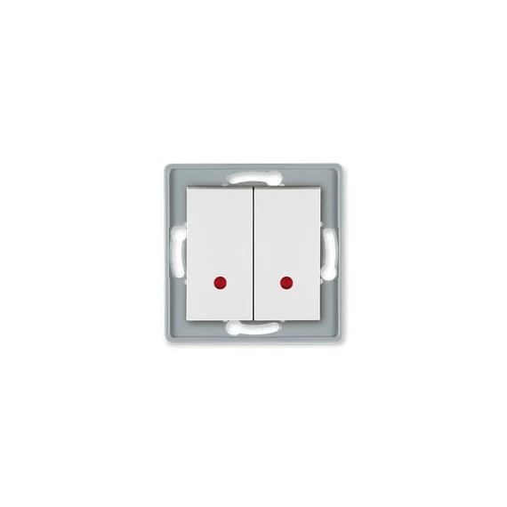 Aling-Conel PRESTIGE - 105 kétáramkörös kapcsoló, jelzőfényes, 10A 250V, keret nélkül, fehér (6026.0)