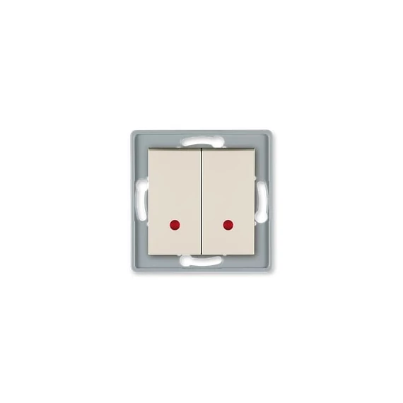 Aling-Conel PRESTIGE - 105 kétáramkörös kapcsoló, jelzőfényes, 10A 250V, keret nélkül, krém (6026.9)